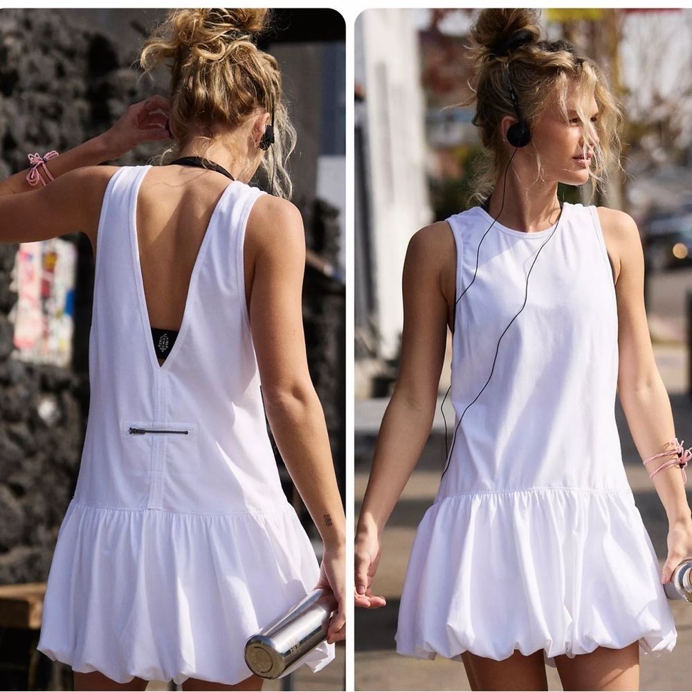 NWT Free People Movement Hot Shot Bubble Set in white women's small relaxed fit - Picture 1 of 13